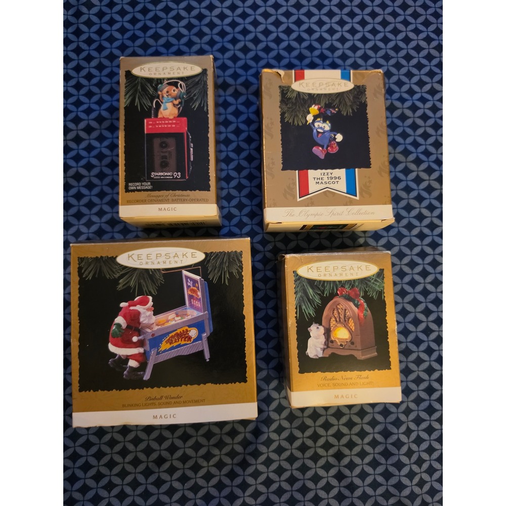 Hallmark Keepsake Ornaments Lot of 4 Pinball Izzy Olympic Radio Starsonic 93-96